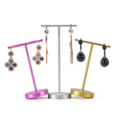 China OEM+ODM+Wholesale DIGU Custom Metal Jewelry Display Stand T Bar Jewelry Display Rack Earring Holder Display Gold for sale