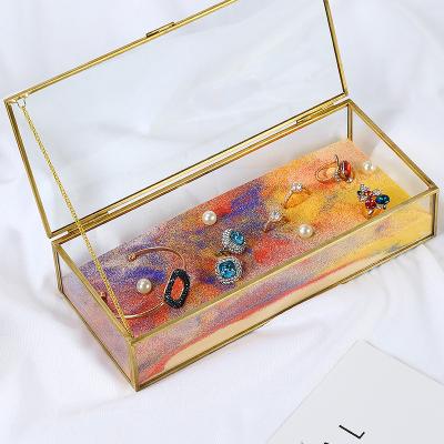 China Morden DIGU Small Jewelry Box Jewelry Packaging Ring Box High End Glass Necklace Glass Jewelry Box Custom Glass Jewelry Box for sale