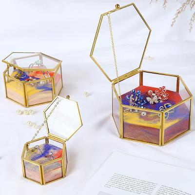 China Wholesale Luxury Glass Stand Morden DIGU Storage Box Wedding Glass Jewelry Cosmetic Display Boxes for sale