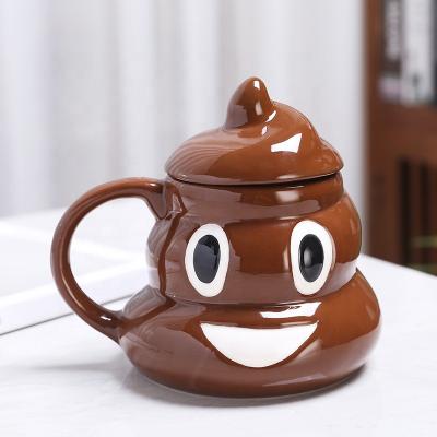 China Creative Cartoon Relief Cartoon Poop Shaped Weird Mug Ceramic Mug For Sale for sale