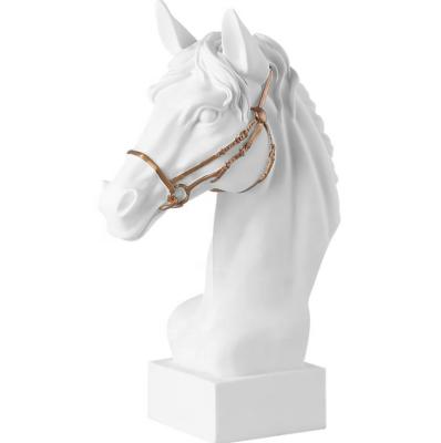 China Nordic Modern Resin Horse Head Desk Decoration Half Head Resin Craft Horse Ornaments for sale