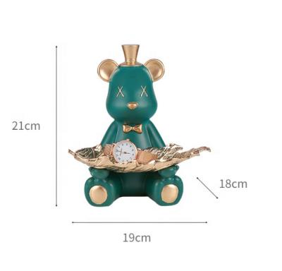 China Nordic Resin Bear Resin Tray Holder Teddy Bear Resin Sculpture Figure Gift Head Ornament for sale