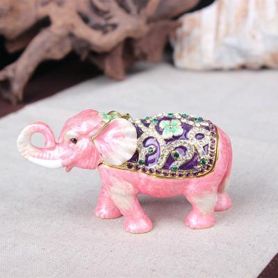 China Traditional Southeast Asian Wind Elephant Alloy Handwork Home Furnishing Auspicious Jewelry Box for sale