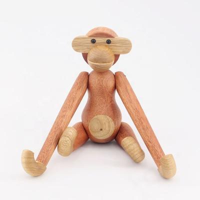 China Europe Fashion Decoration Creative Home Wood Crafts Monkey Solid Wood Gift for sale