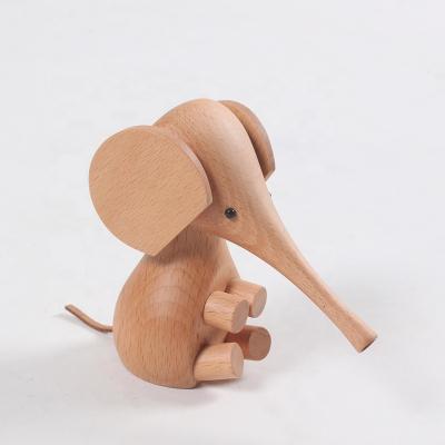 China Europe Fashion Creative Home Decoration Crafts Solid Wooden Nose Elephant Long Gift for sale