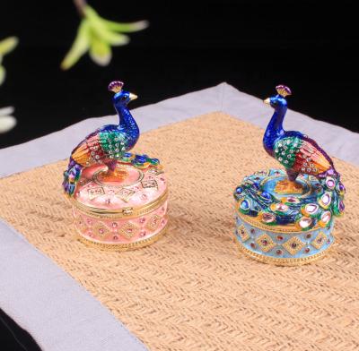 China Traditional handmade chinese style peacock jewelry box noble home furniture for sale