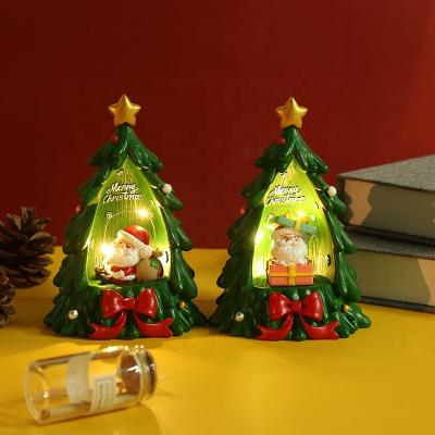 China Europe Nordic Little Christmas Tree Children's Bedroom Decoration Night Light Presents Santa Claus Ornaments for sale