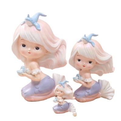 China Resin Cute Ornament Statue Europe Mermaid Elegant Decor for sale