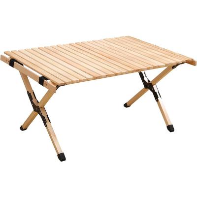 China Outdoor Camping Foldable Wooden Activity Picnic BBQ Egg Roll Table for sale