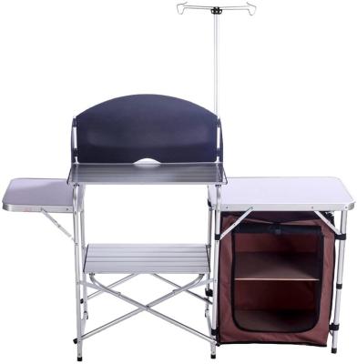 China Outdoor Activity Camping Aluminum Alloy IGT Foldable Wooden Table For Picnic BBQ for sale