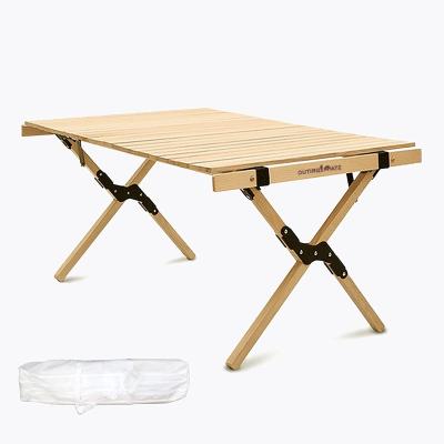 China Outdoor Activity Furniture Camping Picnic Glamping Roll Up Folding Wooden Tables for sale