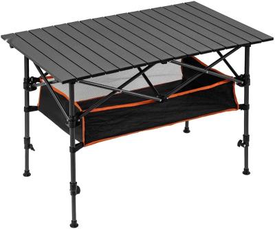 China Camping Mesh Outdoor Activity Picnic Lightweight Folding Table With Cup Holder for sale