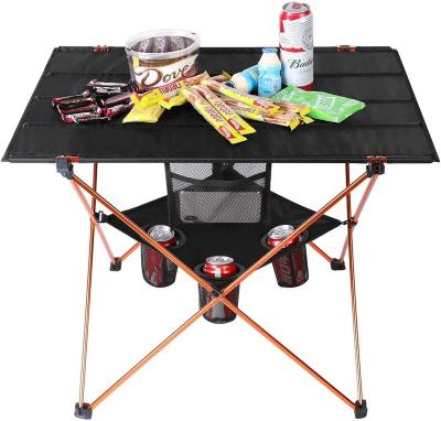 China MW03 Alloy Size Wood Grain Wood Grain Activity Picnic Portable Outdoor Camping Aluminum Adjustable Folding Table for sale