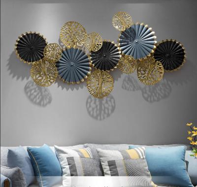 China Light-luxury Wrought Iron Decoration Large Wall Hanging Home Metal Art Decorations Wall Decorations for sale