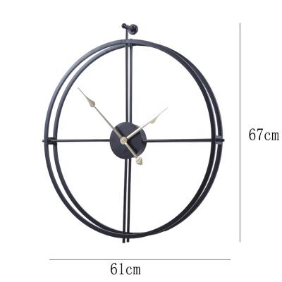 China New retro antique style decoration metal wall clock for living room home decorative wall clock for sale