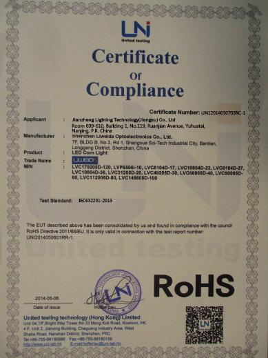 RoHS - Jianzheng Lighting Technology (jiangsu) Co., Ltd.