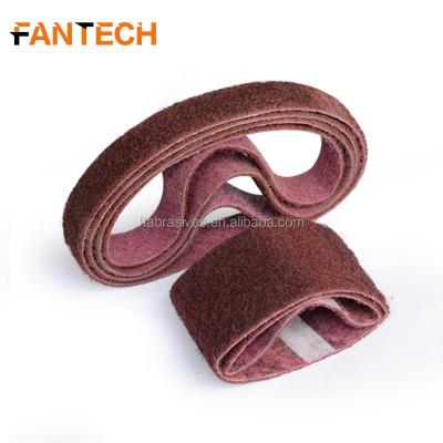 China Red Color Stainless Steel Grit Medium Surface Conditioning Material Nylon Sanding Belts for sale