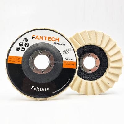 China Stainless Steel Polishing Wool Felt Polishing Wheel Disc For Mirror And Glass Finishing for sale