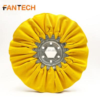 China Surface yellow treated cotton polishing wheel for surface polishing and removing surface scractches for sale