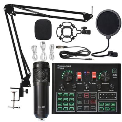 China Home Use Microphone Sound Card Set BM 800 Condenser Microphone With V9x Pro Sound Card for sale