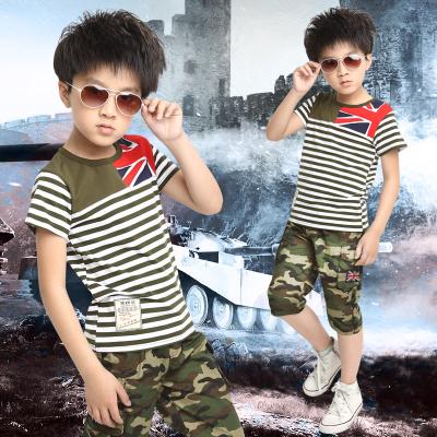 China 2017 Summer Shorts 100% Cotton Sets Stripe Boy Dressing Set For Kids Clothing for sale