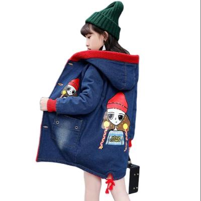 China New Children Winter Fancy Long Girls Jean Coats Breathable Children's Clothing China Factory Wholesale for sale