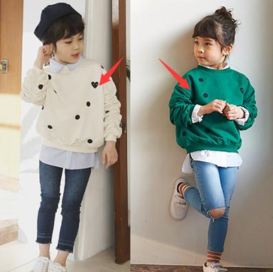 China Korean Design New Premium Kids Breathable No Brand Dotted Hoodies Without Pockets for sale