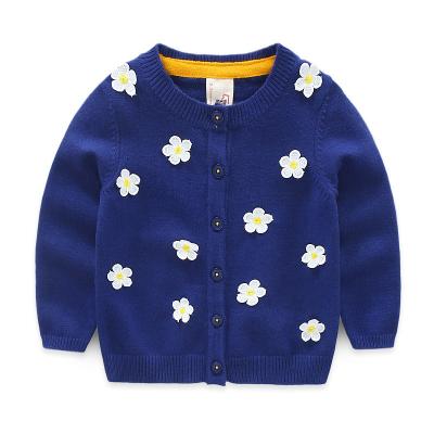 China China China Children's Breathable Buttons Up Flower Decroation Winter Cardigan School Sweater for sale