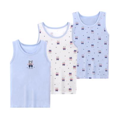 China Wholesale Anti Shrink Kids Slevessless Tank Tops Printed Cotton Spandex Blend Vest Boys Fashion Singlet for sale