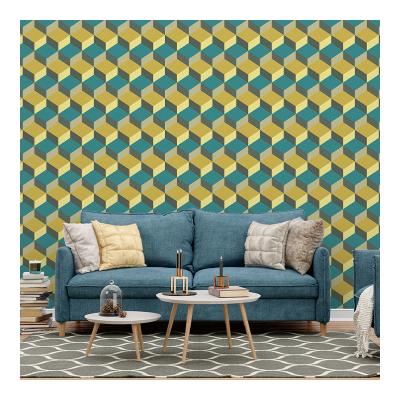 China Modern geometric series cube home decoration mural thickened self-adhesive/non-self-adhesive 3d wallpaper for sale