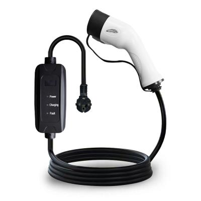 China IEC 62196-2 Mode2 7kw 32a 3.5kw 16a OLCD Screen 1 Phase 3 Phase Type 1 - 2 Portable EV Car Charger for sale