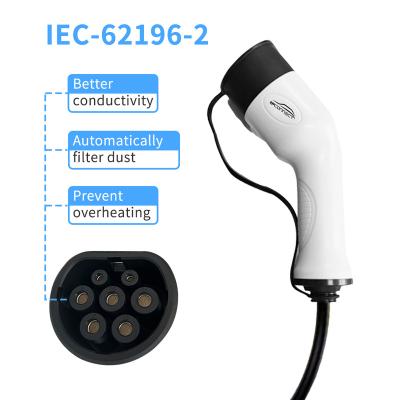 China Black OLCD Customized Mode 2 16A/32A IEC62196-2 Plug Adapter With Power Lamp EV Portable Fast Charger for sale