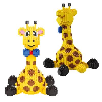 China DIY TOY Small Particles Assembling Toys Puzzle Boy Micro Building Blocks Spelling Giraffe for sale