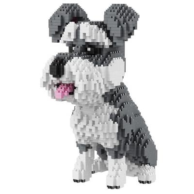 China DIY TOY Pet Dog Schnauzer Particle Small Building Block Educational Toys for sale