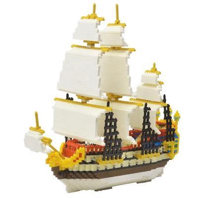 China DIY TOY Sailing Small Particle Ship Building Block Toy Diamond Miniature Children's Micro Puzzle Building Block Particle for sale