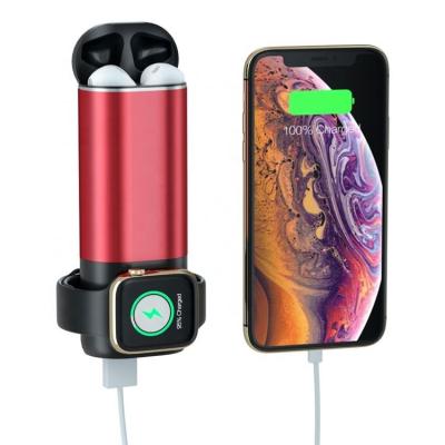 China For Airpod/Earphone /Watch 3 in 1 Mini Wireless Power Bank Magnetic Pocket Portable Wireless Charger Power Bank For Apple Airpod iwatch iPhone for sale