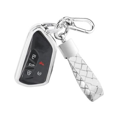 China Modern Key Fob Cover For VW Volkswagen Golf GTI R ID4 ID.4 2022 2021 Accessories Chained Silver Remote Key Ring TPU Car Key Holder Case for sale