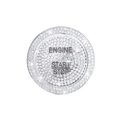 China Bling Bling Crystal Ignition Button Ring Covers for Mercedes Benz Accessories Bling Parts Start Stop Push Decals Crystal Silver Interior Decoration for sale