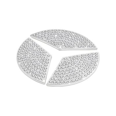 China Bling Bling Crystal Steering Wheel Logo Covers for Mercedes Benz Accessories Parts Emblem Badge Bling Decals Covers Interior Decorations 49mm 3 PCs for sale