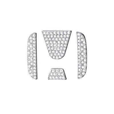 China Bling Crystal For Honda Accord Interior Accessories Bling Crystal Decal Trims CR-V XR-V HR-V Steering Wheel Emblem Sticker Civic Car Cover for sale