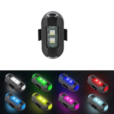 China LED Flashing Light Strobe Lights for Aircraft Drone Motorcycles Bike E-Bike Cars Flashing 7 Colors USB Charging Night Outdoor Riding for sale