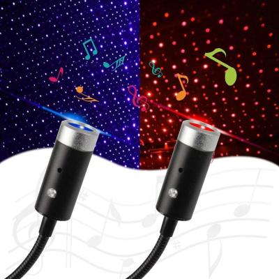 China Universal Automobiles Carcarmy USB Star Light Sound Activated Auto Rotating Adjustable Night Light Car Interior Lights For Car Party Bedroom 1Pc for sale