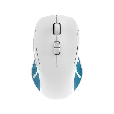 China Game double color injection with soft strip on both sides soft touch laser engraved Logo Ergonomic 7D Wireless Mouse 2400 DPI for sale