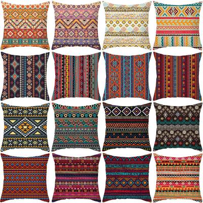 China Memory Bohemia boho print 45*45cm logo print 45*45cm custom wholesale fashion style geometry trendy moroccan plaid case cover for sale