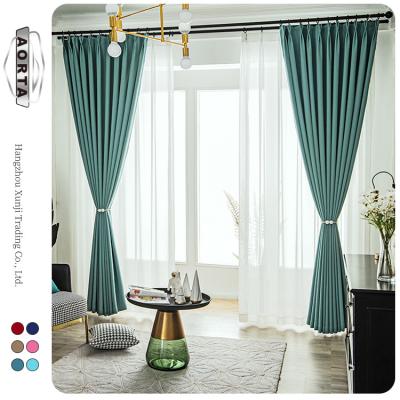 China Modern Wholesale Modern Window Sun Resistant Embroidery Shade Blocking Blackout Curtain For Home Living Room for sale