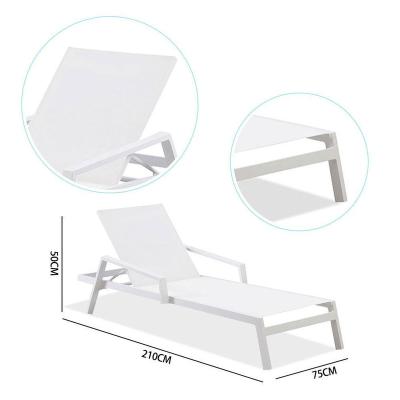 China Modern/Minimalist Lounge Chair Beach Aluminum Outdoor Pool Furniture Sun Lounger for sale