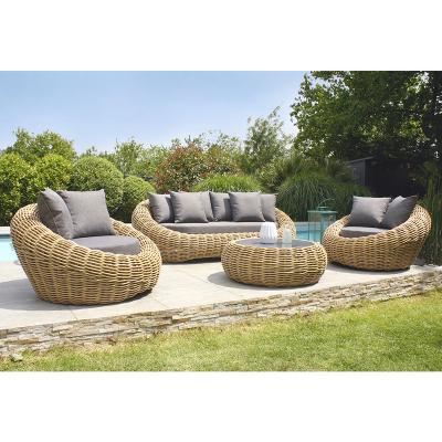 China Factory Wholesale Modern Aluminum Sofa 4PC/Set American Style Outdoor Furniture Sets Rattan Sofa for sale