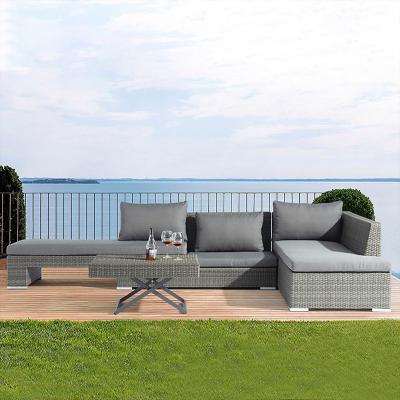 China High Quality Modern Rattan Outdoor Furniture Sofa Set Modernist Patio Balcony Furniture 4 Piece Rattan Garden Set for sale