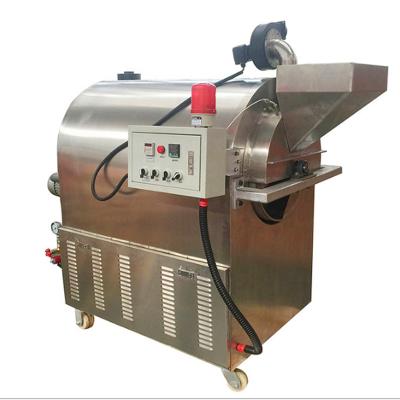 China Fully Automatic Stainless Steel Drum Efficient Metal Drum Nuts Peanut Cocoa Roasting Machine for sale