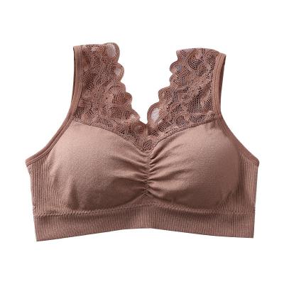 China New generation chest V-neck lace protection breathable backless underwear wrapped by sexy seamless bra Vest popular thickened tube top women for sale